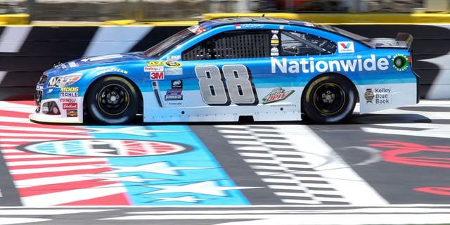 May 23, 2015; Concord, NC, USA; NASCAR Sprint Cup Series driver Dale Earnhardt Jr. (88) during practice for the Coca-Cola 600 at Charlotte Motor Speedway. Mandatory Credit: Randy Sartin-USA TODAY Sports