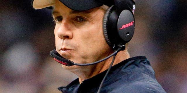 Oct 4, 2015; New Orleans, LA, USA; New Orleans Saints head coach Sean Payton looks on against the Dallas Cowboys during the second quarter at the Mercedes-Benz Superdome. Mandatory Credit: Derick E. Hingle-USA TODAY Sports