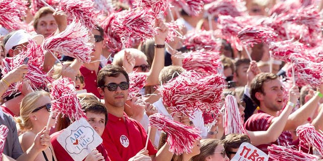 Sep 20, 2014; Tuscaloosa, AL, USA; Alabama Crimson Tide fans during the game against the Florida Gators at Bryant-Denny Stadium. Mandatory Credit: Marvin Gentry-USA TODAY Sports