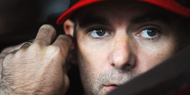 Jeff Gordon, driver of the #24 AARP Member Advantages Chevrolet, sits in his car during practice for the NASCAR Sprint Cup Series AAA 400 at Dover International Speedway on October 3, 2015 in Dover, Delaware. (Photo by Rainier Ehrhardt/NASCAR via Getty Images)