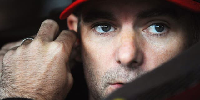 Jeff Gordon, driver of the #24 AARP Member Advantages Chevrolet, sits in his car during practice for the NASCAR Sprint Cup Series AAA 400 at Dover International Speedway on October 3, 2015 in Dover, Delaware. (Photo by Rainier Ehrhardt/NASCAR via Getty Images)
