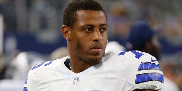 Aug 29, 2015; Arlington, TX, USA; Dallas Cowboys defensive end Greg Hardy (76) on the sidelines during the game against the Minnesota Vikings at AT&T Stadium. Minnesota won 28-14. Mandatory Credit: Tim Heitman-USA TODAY Sports