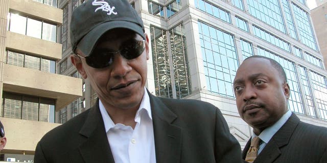 Barack Obama at the White Sox World Series Ticker Tape Parade in Chicago, IL, October 28, 2005.