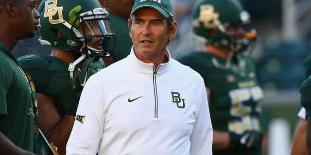 WACO, TX - SEPTEMBER 12: Head coach Art Briles of the Baylor Bears before a game against the Lamar Cardinals at McLane Stadium on September 12, 2015 in Waco, Texas. (Photo by Ronald Martinez/Getty Images)