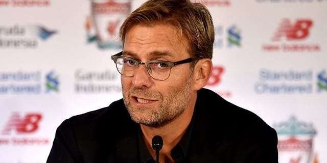 LIVERPOOL, ENGLAND - OCTOBER 09: (THE SUN OUT, THE SUN ON SUNDAY OUT) Jurgen Klopp new manager of Liverpool during a press conference at Anfield on October 9, 2015 in Liverpool, England. (Photo by Andrew Powell/Liverpool FC via Getty Images)