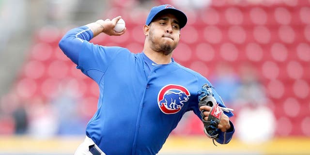 CINCINNATI, OH - OCTOBER 1: Hector Rondon #56 of the Chicago Cubs pitches against the Cincinnati Reds during a game at Great American Ball Park on October 1, 2015 in Cincinnati, Ohio. The Cubs defeated the Reds 5-3. (Photo by Joe Robbins/Getty Images)