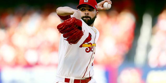 ST LOUIS, MO - OCTOBER 10: Jaime Garcia #54 of the St. Louis Cardinals throws a pitch in the first inning against the Chicago Cubs during game two of the National League Division Series at Busch Stadium on October 10, 2015 in St Louis, Missouri. (Photo by Dilip Vishwanat/Getty Images)