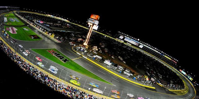 CONCORD, NC - OCTOBER 12: General view of cars racing the NASCAR Sprint Cup Series Bank of America 500 at Charlotte Motor Speedway on October 12, 2013 in Concord, North Carolina. (Photo by Jared C. Tilton/NASCAR via Getty Images)