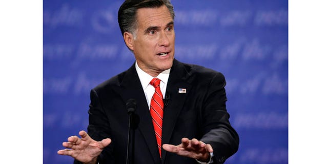 Oct. 3, 2012: Mitt Romney speaks during the first presidential debate.
