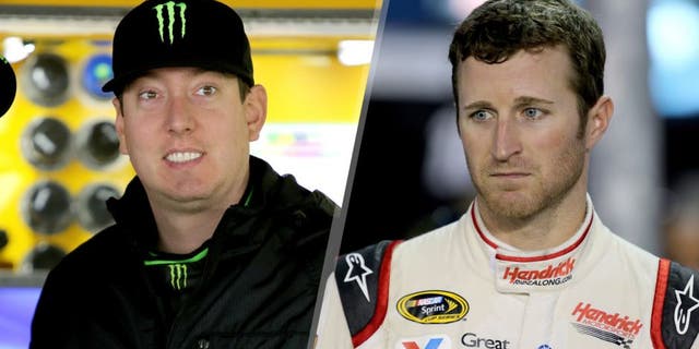 DOVER, DE - OCTOBER 03: Kyle Busch, driver of the #18 Interstate Batteries Toyota, stands in the garage area during practice for the NASCAR Sprint Cup Series AAA 400 at Dover International Speedway on October 3, 2015 in Dover, Delaware. (Photo by Jerry Markland/Getty Images) CHARLOTTE, NC - OCTOBER 08: Kasey Kahne, driver of the #5 HendrickRideAlong.com Chevrolet, stands on the grid during qualifying for the NASCAR Sprint Cup Series Bank of America 500 at Charlotte Motor Speedway on October 8, 2015 in Charlotte, North Carolina. (Photo by Jerry Markland/Getty Images)