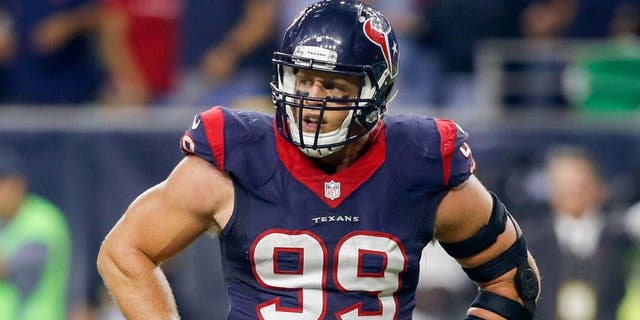 HOUSTON, TX - OCTOBER 08: J.J. Watt #99 of the Houston Texans against the Indianapolis Colts at NRG Stadium on October 8, 2015 in Houston, Texas. (Photo by Bob Levey/Getty Images)