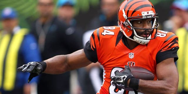CINCINNATI, OH - OCTOBER 12: Jermaine Gresham #84 of the Cincinnati Bengals carries the ball during the second quarter against the Carolina Panthers at Paul Brown Stadium on October 12, 2014 in Cincinnati, Ohio. (Photo by John Grieshop/Getty Images)
