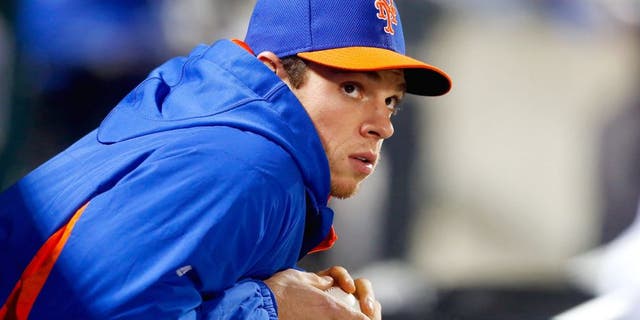 NEW YORK, NY - OCTOBER 03: (NEW YORK DAILIES OUT) Steven Matz #32 of the New York Mets looks on against the Washington Nationals at Citi Field on October 3, 2015 in the Flushing neighborhood of the Queens borough of New York City. The Nationals defeated the Mets 2-0. (Photo by Jim McIsaac/Getty Images)
