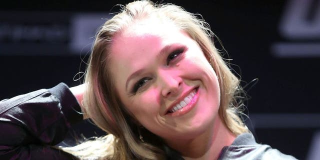 SYDNEY, AUSTRALIA - SEPTEMBER 17: Ronda Rousey speaks during a UFC 193 Sydney Fan Event on September 17, 2015 in Sydney, Australia. (Photo by Brendon Thorne/Zuffa LLC/Zuffa LLC via Getty Images)