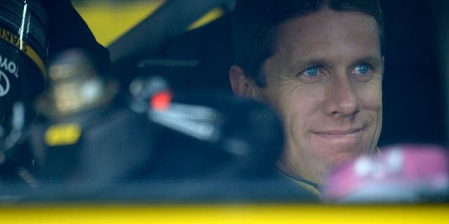 CHARLOTTE, NC - OCTOBER 09: Carl Edwards, driver of the #19 Stanley Toyota, sits in his car during practice for the NASCAR Sprint Cup Series Bank of America 500 at Charlotte Motor Speedway on October 9, 2015 in Charlotte, North Carolina. (Photo by Robert Laberge/Getty Images)