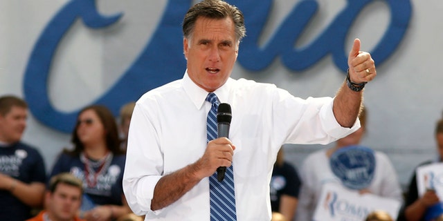Oct. 13, 2012: Republican presidential candidate, former Massachusetts Gov. Mitt Romney speaks in Portsmouth, Ohio.