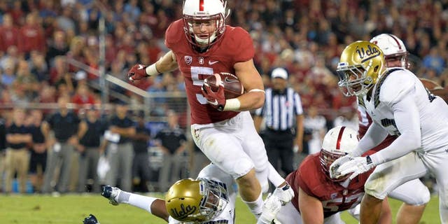 September 12, 2015; Stanford, CA, USA; Stanford Cardinal running back Christian McCaffrey (5) before the game against the Central Florida Knights at Stanford Stadium. Mandatory Credit: Kyle Terada-USA TODAY Sports