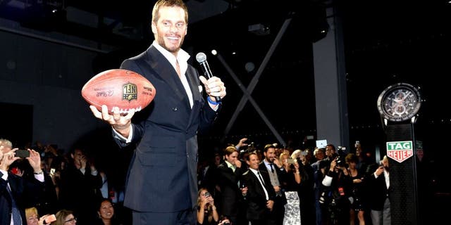 NEW YORK, NY - OCTOBER 13: NFL football player Tom Brady appears as TAG Heuer announces Tom Brady as the new brand ambassador and launches the new Carrera - Heuer 01 on October 13, 2015 in New York City. (Photo by Mike Coppola/Getty Images for TAG Heuer)