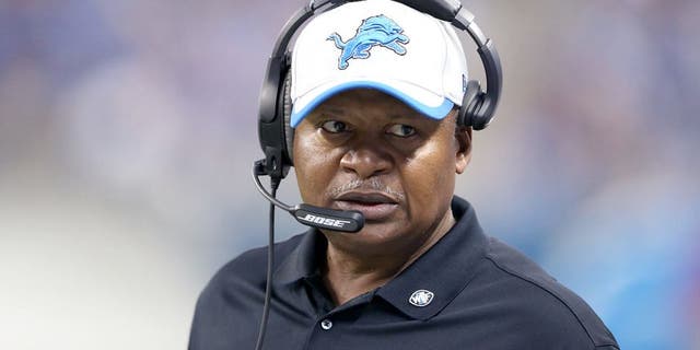 DETROIT, MI - SEPTEMBER 21: Detroit Lions head coach Jim Caldwell watches the action during the third quarter of the game against the Green Bay Packers at Ford Field on September 21, 2014 in Detroit, Michigan. The Lions defeated the Packers 19-7. (Photo by Leon Halip/Getty Images) *** Local Caption *** Jim Caldwell