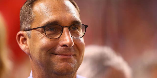 ST. LOUIS, MO - JULY 28: St. Louis Cardinals general manager John Mozeliak looks on from the stands during a game against the Cincinnati Reds at Busch Stadium on July 28, 2015 in St. Louis, Missouri. (Photo by Dilip Vishwanat/Getty Images)