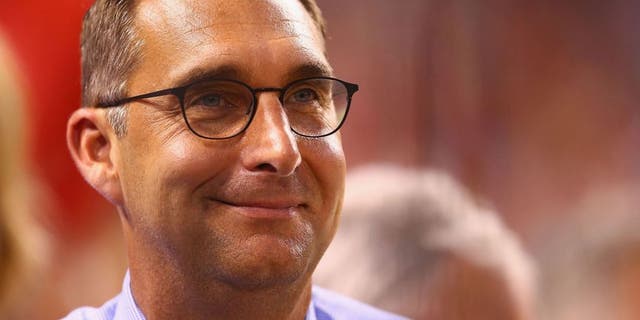 ST. LOUIS, MO - JULY 28: St. Louis Cardinals general manager John Mozeliak looks on from the stands during a game against the Cincinnati Reds at Busch Stadium on July 28, 2015 in St. Louis, Missouri. (Photo by Dilip Vishwanat/Getty Images)