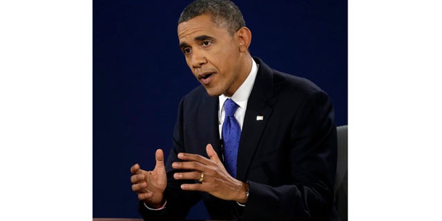 Oct. 22, 2012: President Barack Obama answers a question during the third presidential debate at Lynn University in Boca Raton, Fla.