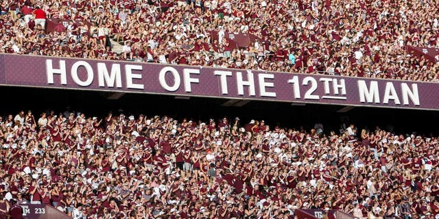 Sep 6, 2014; College Station, TX, USA; Fans cheer before the start of a game between the Texas A&M Aggies and the Lamar Cardinals at Kyle Field. Mandatory Credit: Troy Taormina-USA TODAY Sports