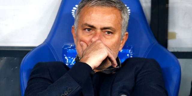 KIEV, UKRAINE - OCTOBER 20: Jose Mourinho of Chelsea looks on prior to kick off during the UEFA Champions League Group G match between FC Dynamo Kyiv and Chelsea at the Olympic Stadium on October 20, 2015 in Kiev, Ukraine. (Photo by Clive Rose/Getty Images)