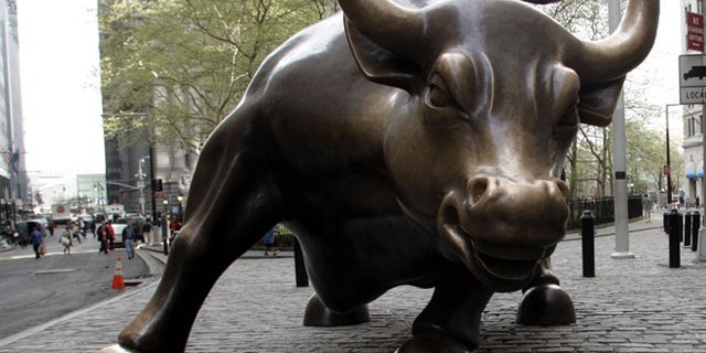 File: April 21, 2006: The statue of the bull on Wall Street.