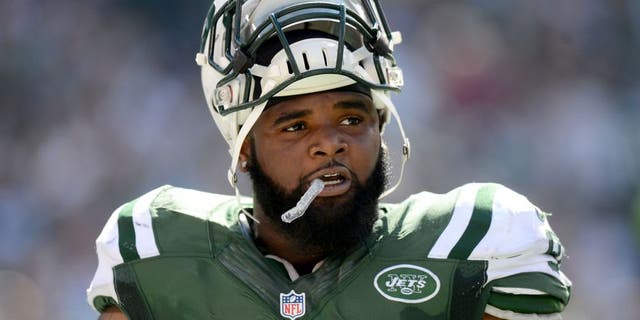 EAST RUTHERFORD, NJ - SEPTEMBER 28: Sheldon Richardson #91 of the New York Jets reacts during their 24 to 17 loss to the Detroit Lions at MetLife Stadium on September 28, 2014 in East Rutherford, New Jersey. (Photo by Ron Antonelli/Getty Images)