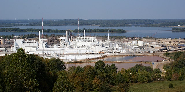This undated handout photo provided by DuPont shows their titanium dioxide factory plant in New Johnsonville, Tenn. Some of the country's largest polluters of heat-trapping gases, including businesses that publicly support curbs on global warming, don't want the public knowing exactly how much they pollute.