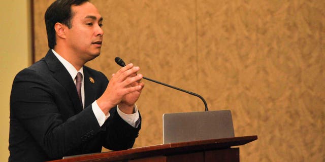 WASHINGTON, DC- SEPTEMBER 30: Representative Joaquin Castro(D-TX) speaks during a private screening of "Food Chains" in the Capitol Visitors Center on September 30, 2015 in Washington, DC. (Photo by Kris Connor/Getty Images for "Food Chains")