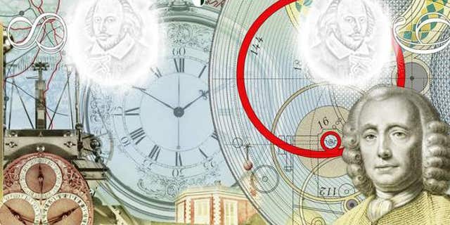 John Harrison is featured in the passport for his work designing the marine clock.