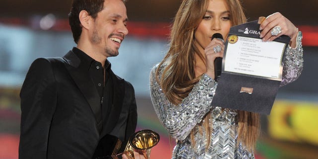 Marc Anthony and Jennifer Lopez during The 53rd Annual Grammy Awards held at Staples Center on Feb. 13, 2011, in Los Angeles, Calif.