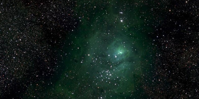 This is a small section of the Milky Way photo showing the M8 nebula.