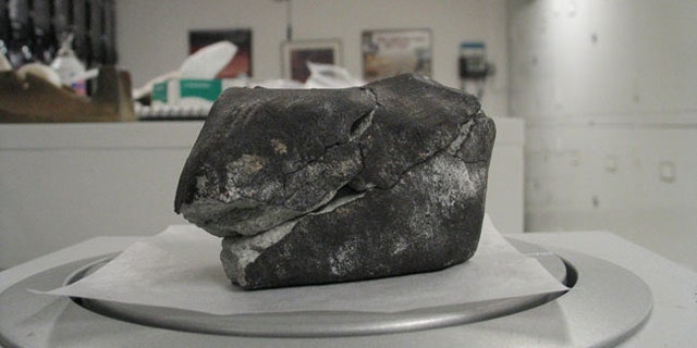A small meteorite that fell from the sky into a doctor's office in Virgina on Jan. 18, 2010.
