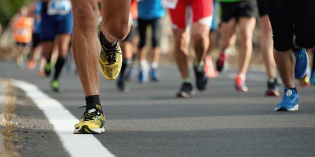 Running a marathon is "not about the fun of the run," Pastor Dave Miller said, but "the joy of the finish line."