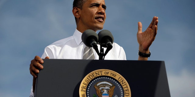 FILE: Nov. 1, 2012: President Obama speaks at Cheyenne Sports Complex in Las Vegas.