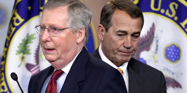 Nov. 3: Senate Minority Leader Mitch McConnell of Ky., left, and House Republican leader John Boehner of Ohio on Capitol Hill.