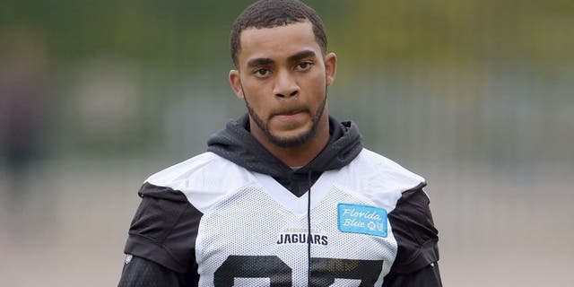 Oct 23, 2015; London, United Kingdom; Jacksonville Jaguars cornerback Dwayne Gratz (27) looks on during practice at Allianz Park in preparation for the NFL International Series game against the Buffalo Bills. Mandatory Credit: Kirby Lee-USA TODAY Sports
