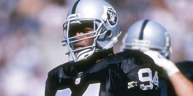 3 Sep 1995: Defensive lineman Anthony Smith of the Oakland Raiders looks on during a game against the San Diego Chargers at the Oakland-Alameda County Coliseum in Oakland, California. The Raiders won the game, 17-7. Mandatory Credit: Mike Powell /Allsp