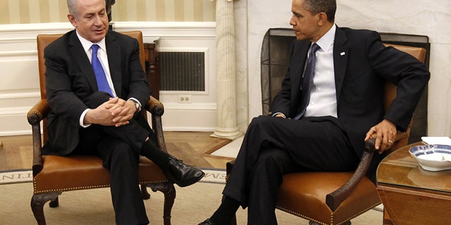 File: March 5, 2012: President Barack Obama meets with Israeli Prime Minister Benjamin Netanyahu in the Oval Office of the White House.
