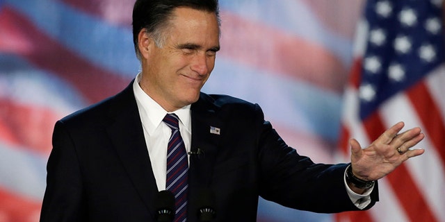 FILE: Nov. 7, 2012: Mitt Romney at his election night rally in Boston.