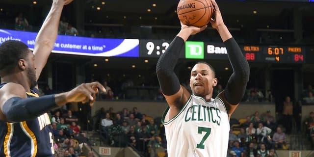 BOSTON, MA - NOVEMBER 7: Jared SUllinger #7 of the Boston Celtics takes a shot against the Indiana Pacers on November 7, 2014 at the TD Garden in Boston, Massachusetts. (Photo by Brian Babineau /NBAE via Getty Images)