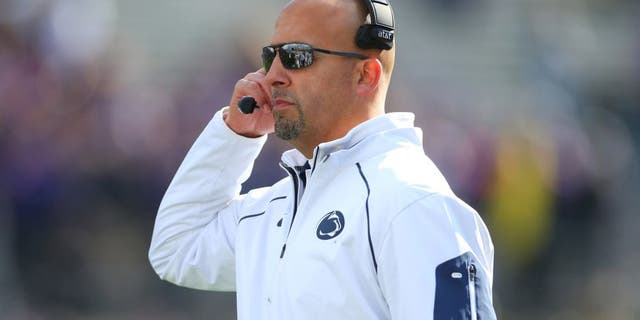 Nov 7, 2015; Evanston, IL, USA; Penn State Nittany Lions head coach James Franklin during the game against the Northwestern Wildcats at Ryan Field. Mandatory Credit: Caylor Arnold-USA TODAY Sports