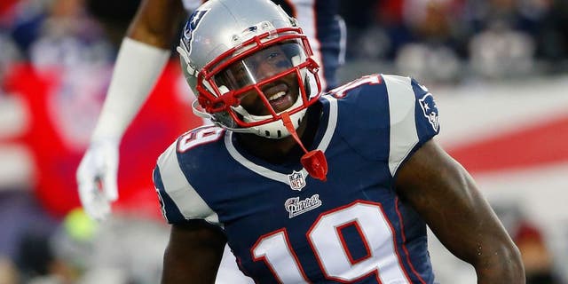 Nov 2, 2014; Foxborough, MA, USA; New England Patriots wide receiver Brandon LaFell (19) smiles during the first quarter against the Denver Broncos at Gillette Stadium. Mandatory Credit: Winslow Townson-USA TODAY Sports