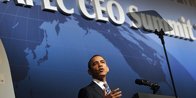Nov. 13: President Obama speaks at the CEO business summit at the APEC summit in Yokohama.