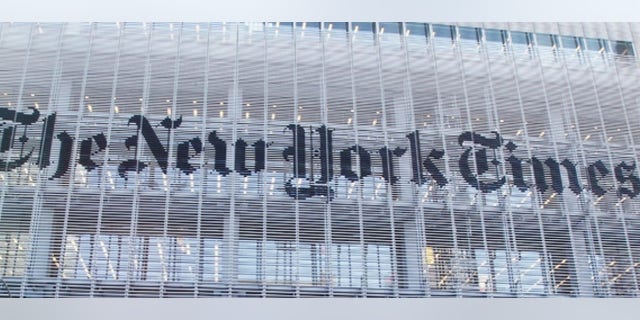 The facade of the New York Times building is seen in New York. (REUTERS)