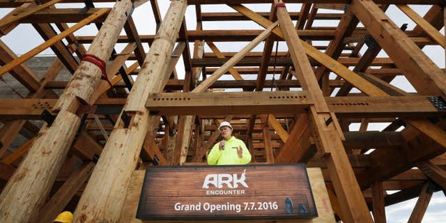 Nov. 12, 2015: Ken Ham, co-founder and president of Answers in Genesis, the group that is building Ark Encounter, addresses the media during a press conference in Williamstown, Ky.
