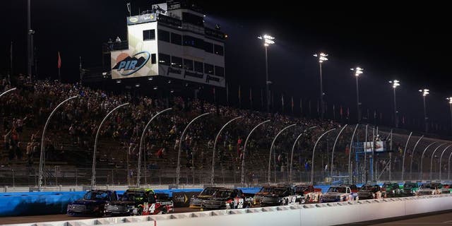 AVONDALE, AZ - NOVEMBER 13: Erik Jones, driver of the #4 Toyota Certified Used Vehicles Toyota, leads the field on a restart during the NASCAR Camping World Truck Series Lucas Oil 150 at Phoenix International Raceway on November 13, 2015 in Avondale, Arizona. (Photo by Chris Trotman/Getty Images)